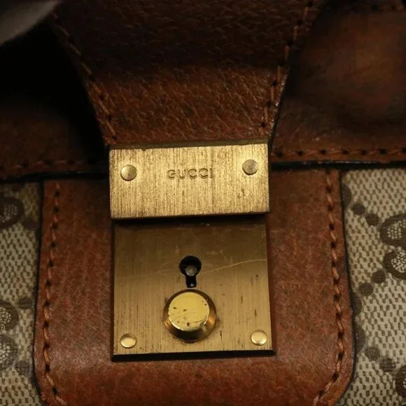 GUCCI GG Supreme Boston Bag PVC Beige Auth mr177 - Picture 9 of 16